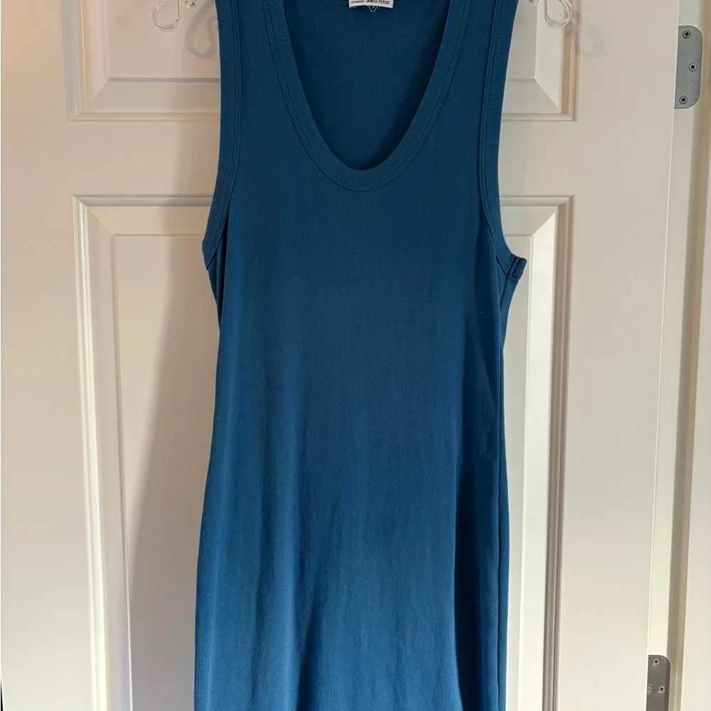Cornflower blue 100% cotton James Perse tank dress. Never worn. Fits 8 or 10. - Picture 7 of 7